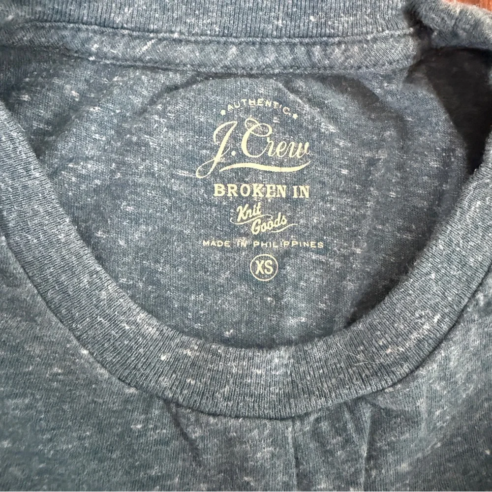 J. Crew Blue Long Sleeve Pocket Tee Shirt